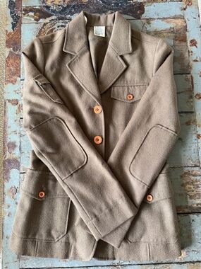 Women’s Utility Jacket in Dark Olive with Button Front